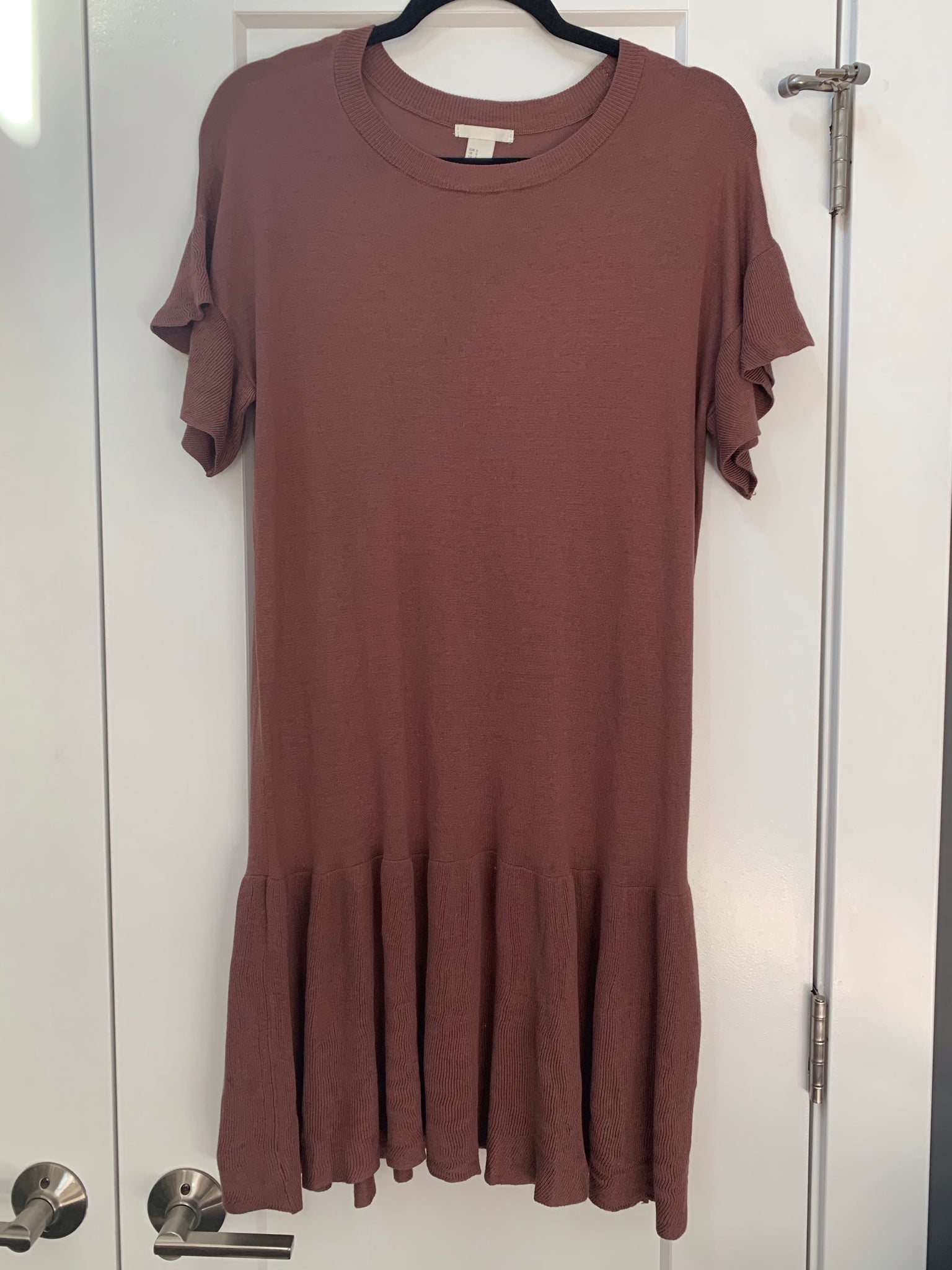 Mauve Ruffle Knit Dress Terreverie Mauve Ruffle Knit Dress Terreverie