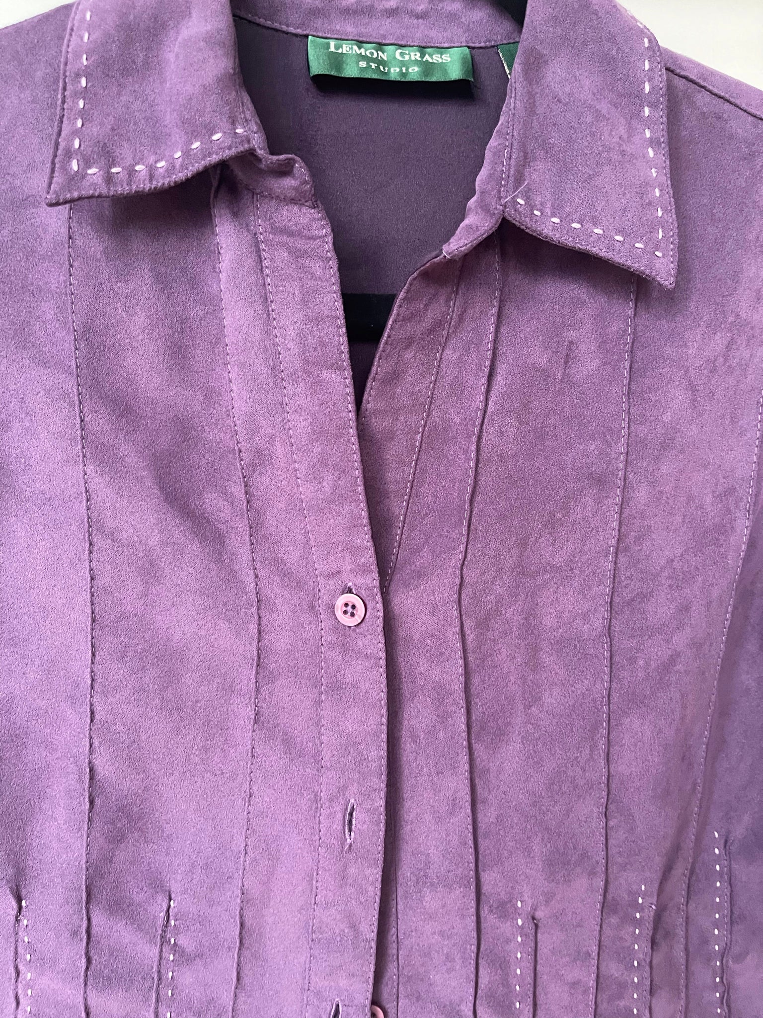 Purple Suede Button Up
